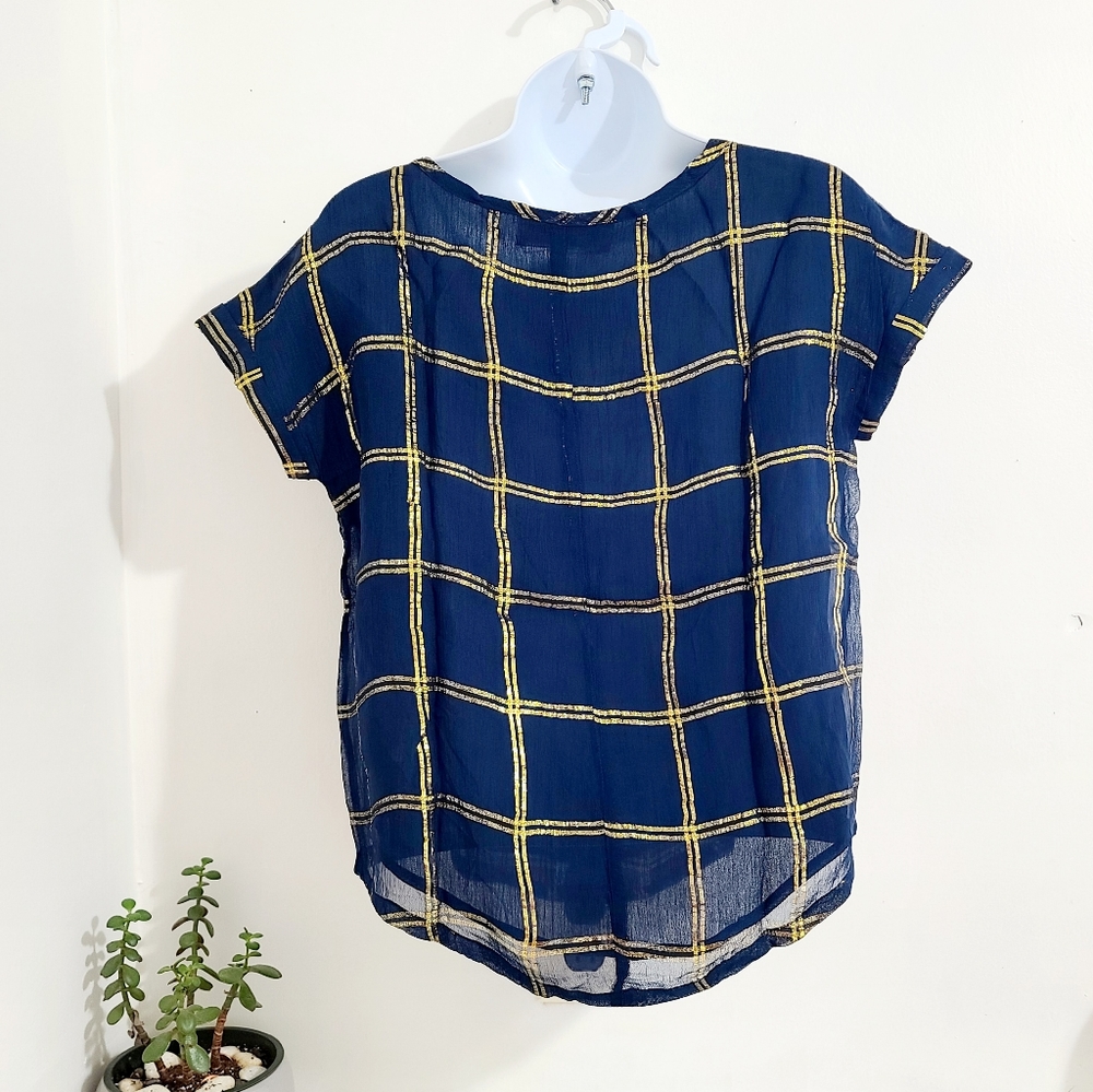 Abercrombie & Fitch, blue blouse, sleeveless, size - Picture 3 of 4